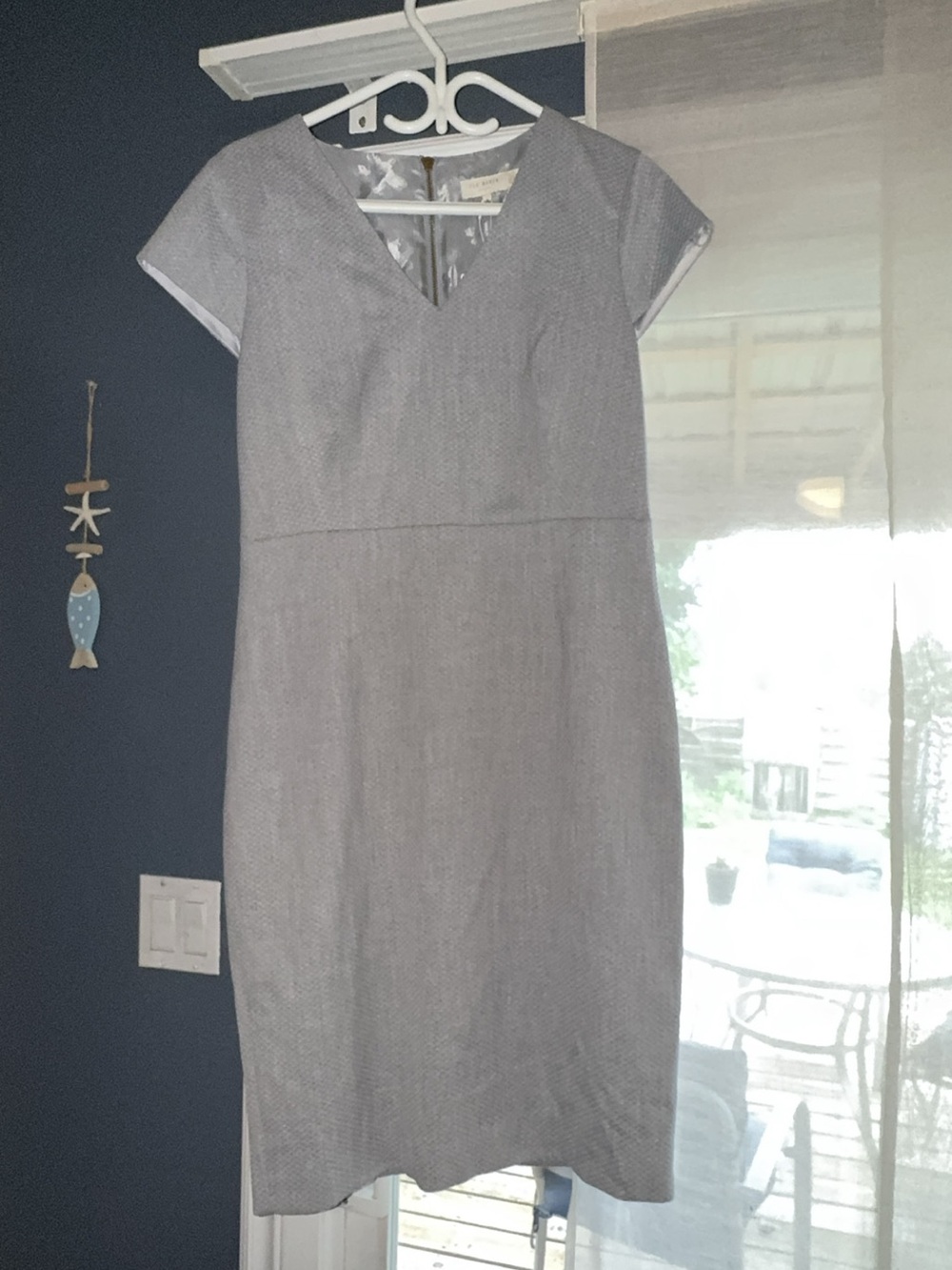 Ted Baker London Michahd Textured Peplum Midi Dress in colour Light Grey